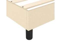 Clicnbuy Estructura de cama box spring tela color crema 90x190 cm