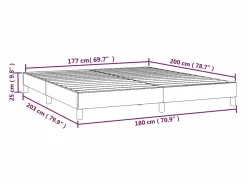 Clicnbuy Estructura de cama box spring tela negro 180x200 cm