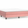 Clicnbuy Estructura de cama box spring terciopelo rosa 180x200 cm