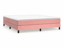 Clicnbuy Estructura de cama box spring terciopelo rosa 180x200 cm