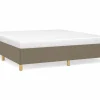 Discount Estructura de cama box spring tela gris taupe 160x200 cm Somier - 160X200Cm
