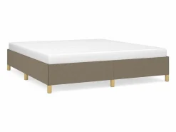 Discount Estructura de cama box spring tela gris taupe 160x200 cm Somier - 160X200Cm