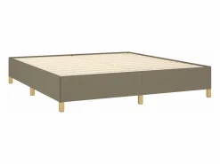 Discount Estructura de cama box spring tela gris taupe 160x200 cm Somier - 160X200Cm