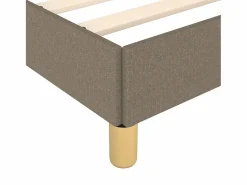 Discount Estructura de cama box spring tela gris taupe 160x200 cm Somier - 160X200Cm