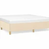 Clicnbuy Estructura de cama box spring tela color crema 160x200 cm