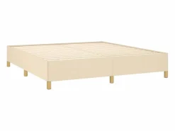 Clicnbuy Estructura de cama box spring tela color crema 160x200 cm