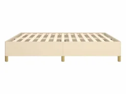 Clicnbuy Estructura de cama box spring tela color crema 160x200 cm