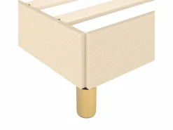Clicnbuy Estructura de cama box spring tela color crema 160x200 cm