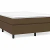 Clearance Estructura de cama box spring tela marrón 140x190 cm Somier - 140X190Cm