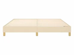 Clicnbuy Estructura de cama box spring tela color crema 180x200 cm