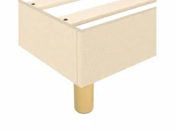 Clicnbuy Estructura de cama box spring tela color crema 180x200 cm