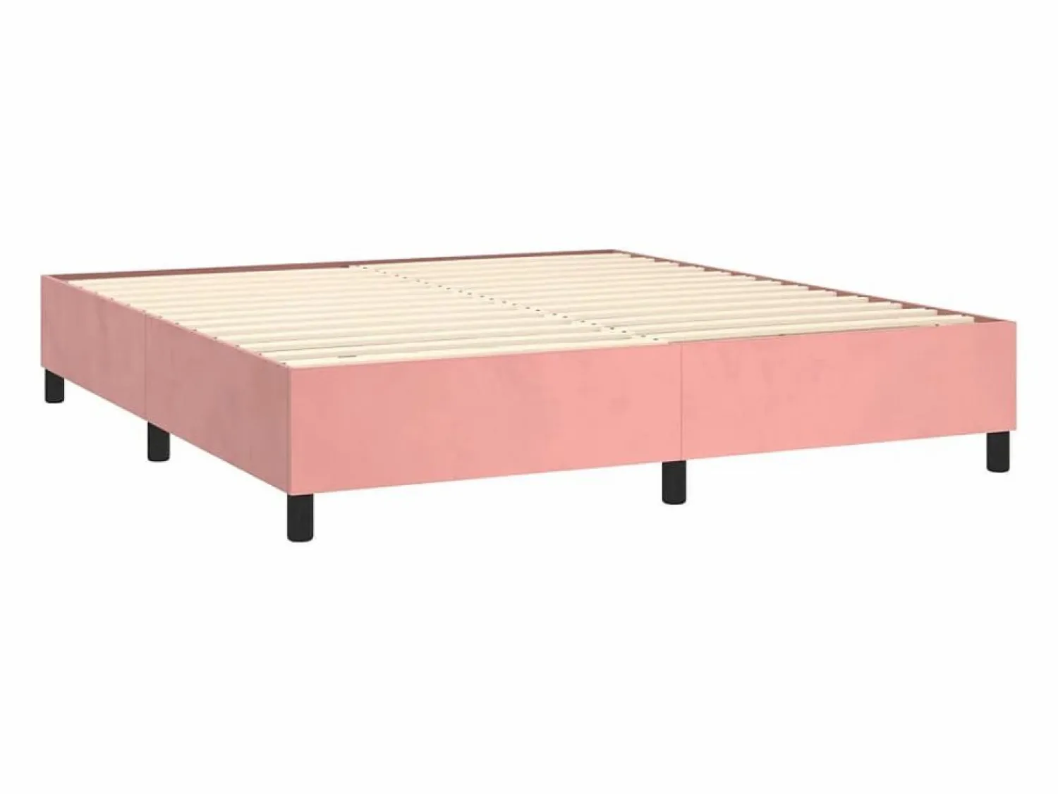 Online Clicnbuy Estructura de cama box spring terciopelo rosa 180x200 cm