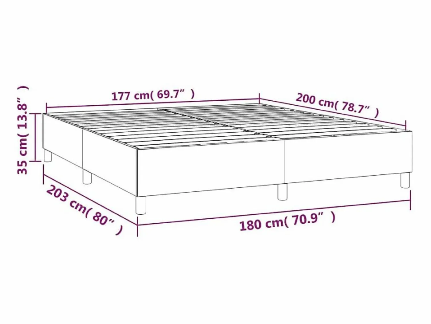 Online Clicnbuy Estructura de cama box spring terciopelo rosa 180x200 cm