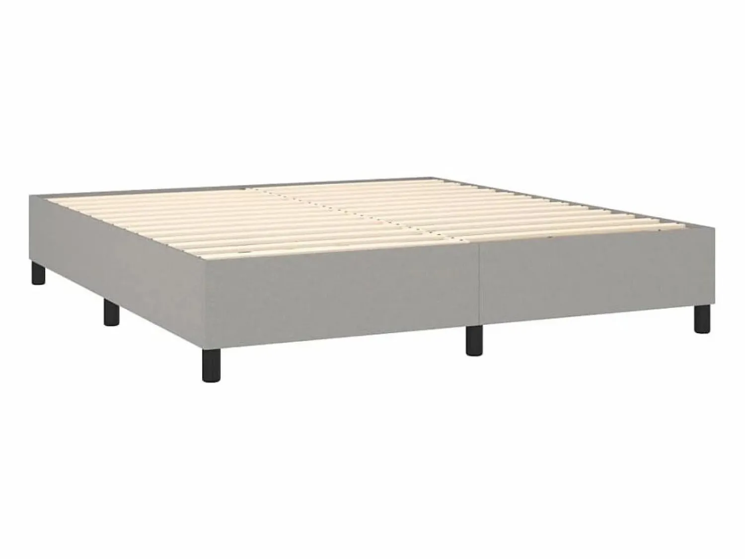 Clicnbuy Estructura de cama box spring tela gris claro 160x200 cm