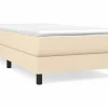 Discount Estructura de cama box spring tela color crema 90x190 cm Somier Tapizado|Somier - 90X190Cm