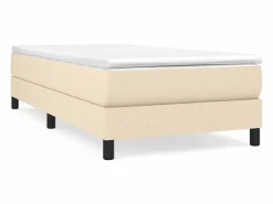 Discount Estructura de cama box spring tela color crema 90x190 cm Somier Tapizado|Somier - 90X190Cm