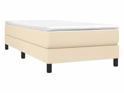 Discount Estructura de cama box spring tela color crema 90x190 cm Somier Tapizado|Somier - 90X190Cm