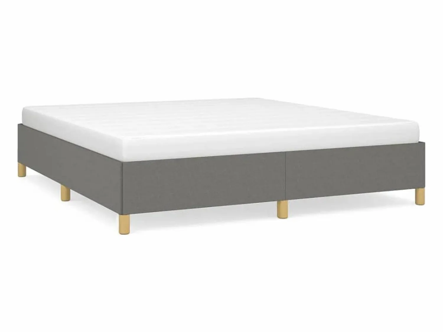 Discount Estructura de cama box spring tela gris oscuro 180x200 cm Somier - 180X200Cm