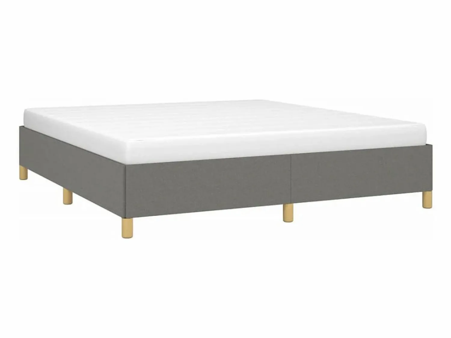 Discount Estructura de cama box spring tela gris oscuro 180x200 cm Somier - 180X200Cm