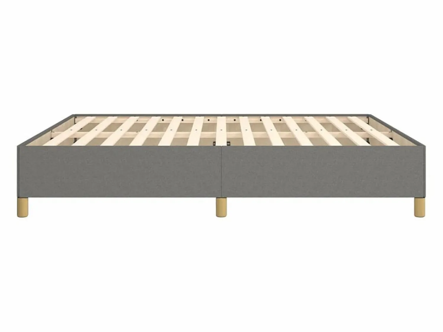 Discount Estructura de cama box spring tela gris oscuro 180x200 cm Somier - 180X200Cm
