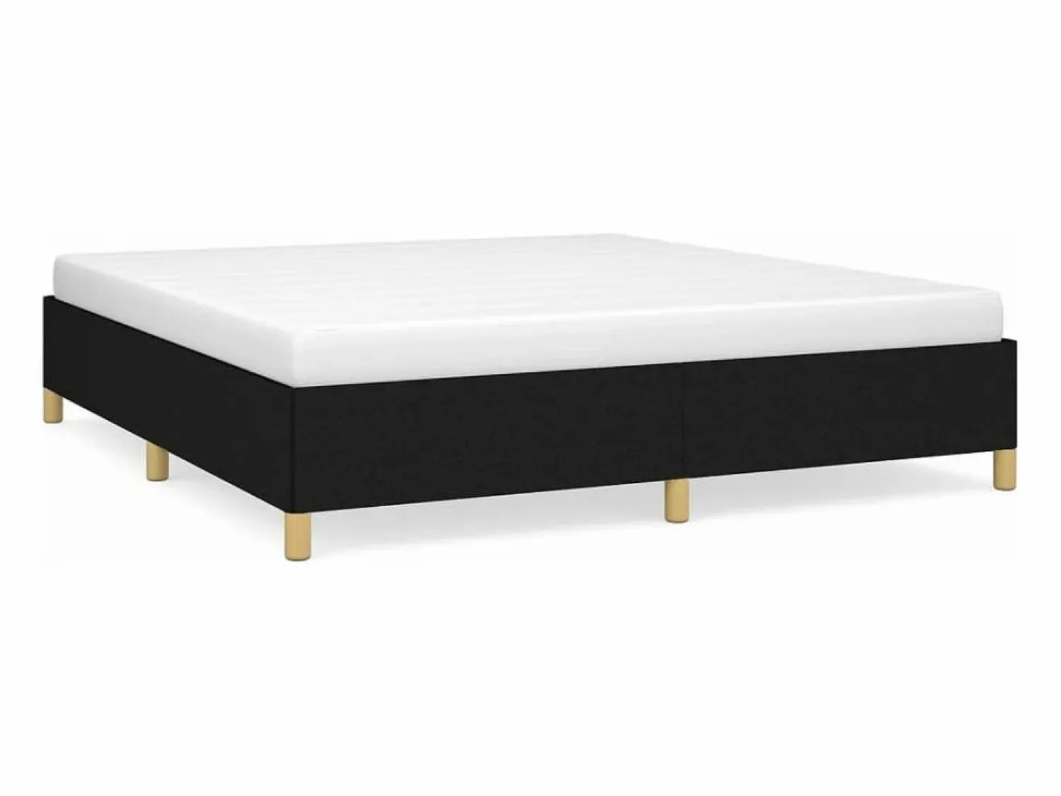 Outlet Estructura de cama box spring tela negro 160x200 cm Somier - 160X200Cm