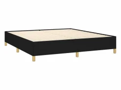 Outlet Estructura de cama box spring tela negro 160x200 cm Somier - 160X200Cm