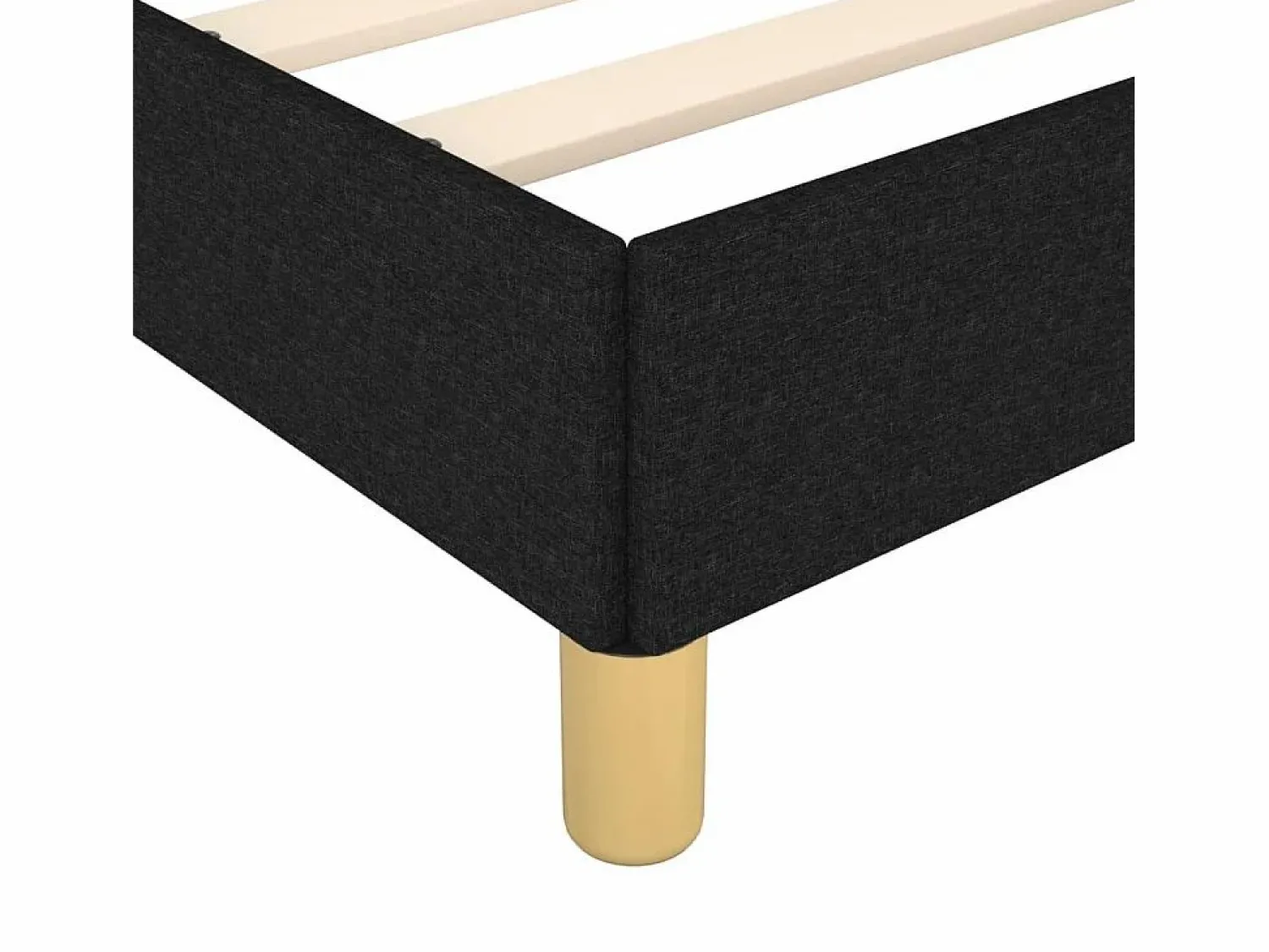 Outlet Estructura de cama box spring tela negro 160x200 cm Somier - 160X200Cm
