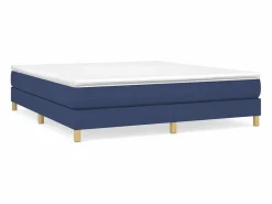 Sale Estructura de cama box spring tela azul 180x200 cm Somier - 180X200Cm