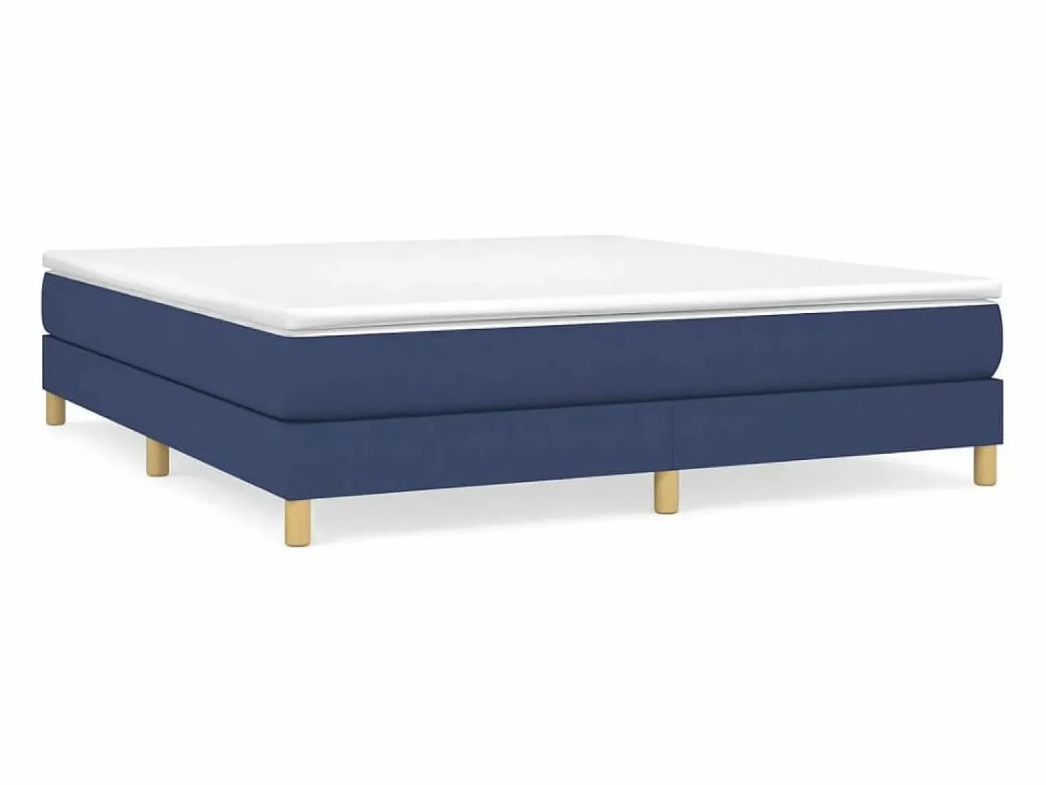 Sale Estructura de cama box spring tela azul 180x200 cm Somier - 180X200Cm