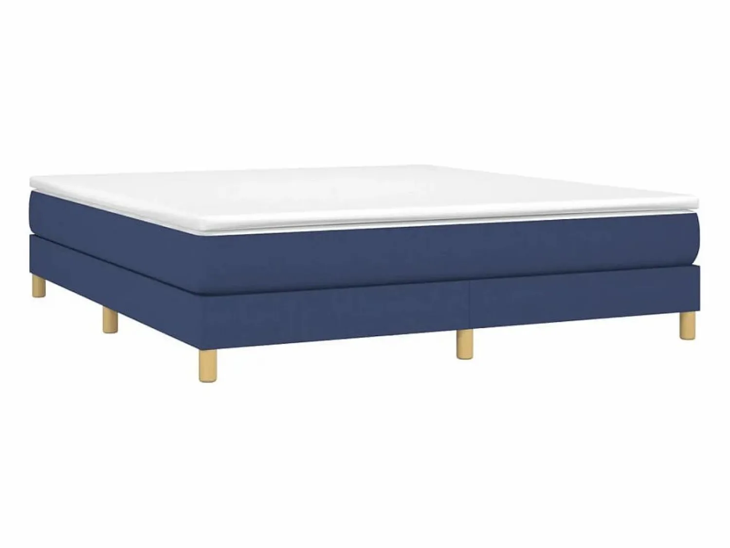 Sale Estructura de cama box spring tela azul 180x200 cm Somier - 180X200Cm