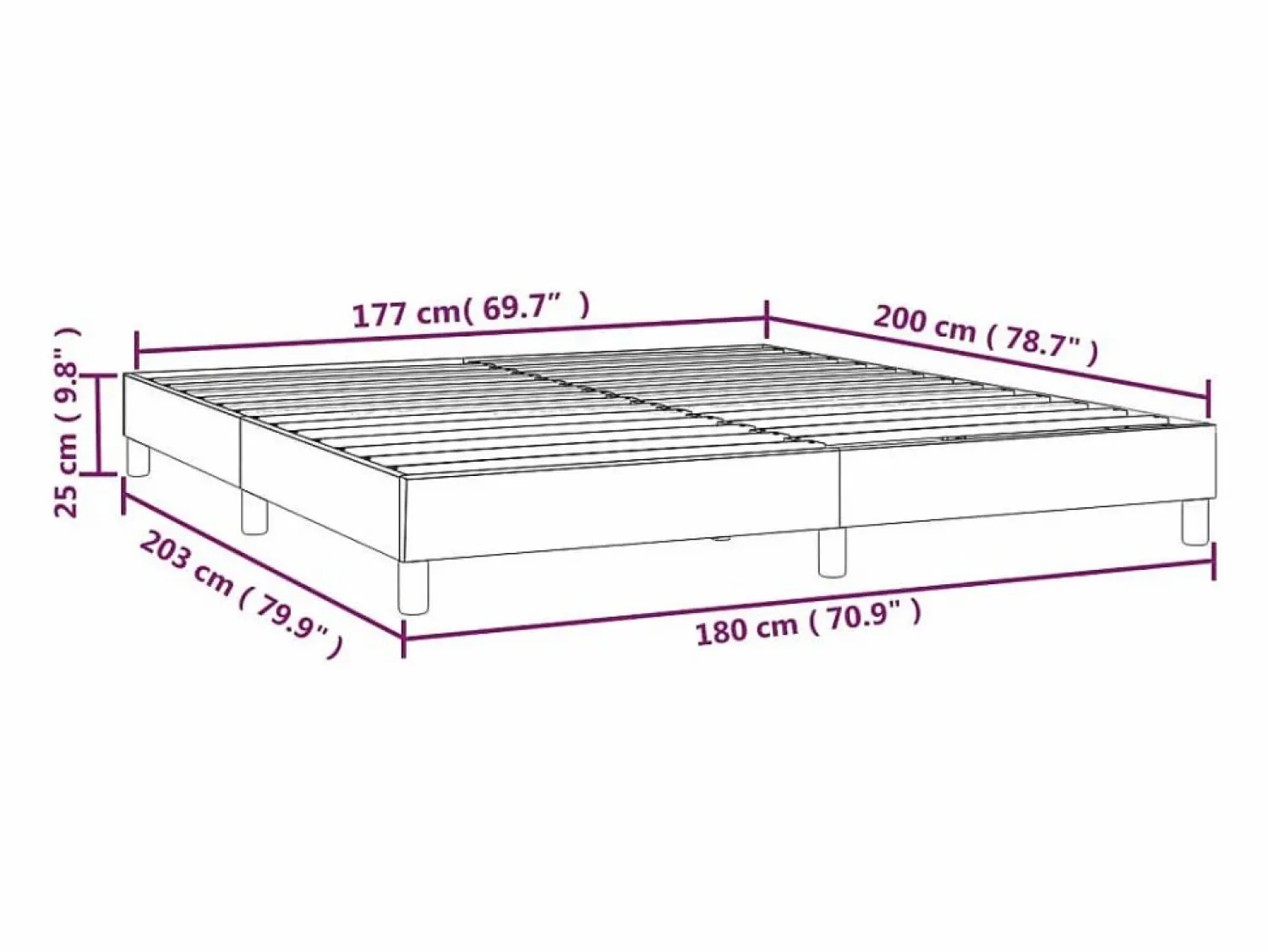 Sale Estructura de cama box spring tela azul 180x200 cm Somier - 180X200Cm