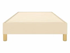 Clicnbuy Estructura de cama box spring tela color crema 90x200 cm