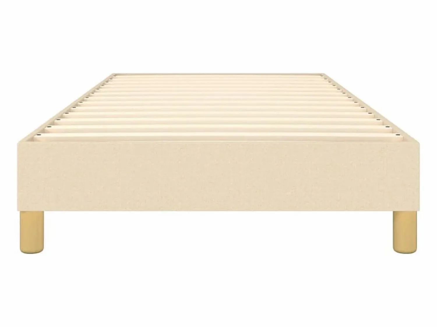 Clicnbuy Estructura de cama box spring tela color crema 90x200 cm
