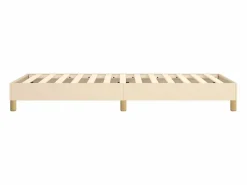 Clicnbuy Estructura de cama box spring tela color crema 90x200 cm