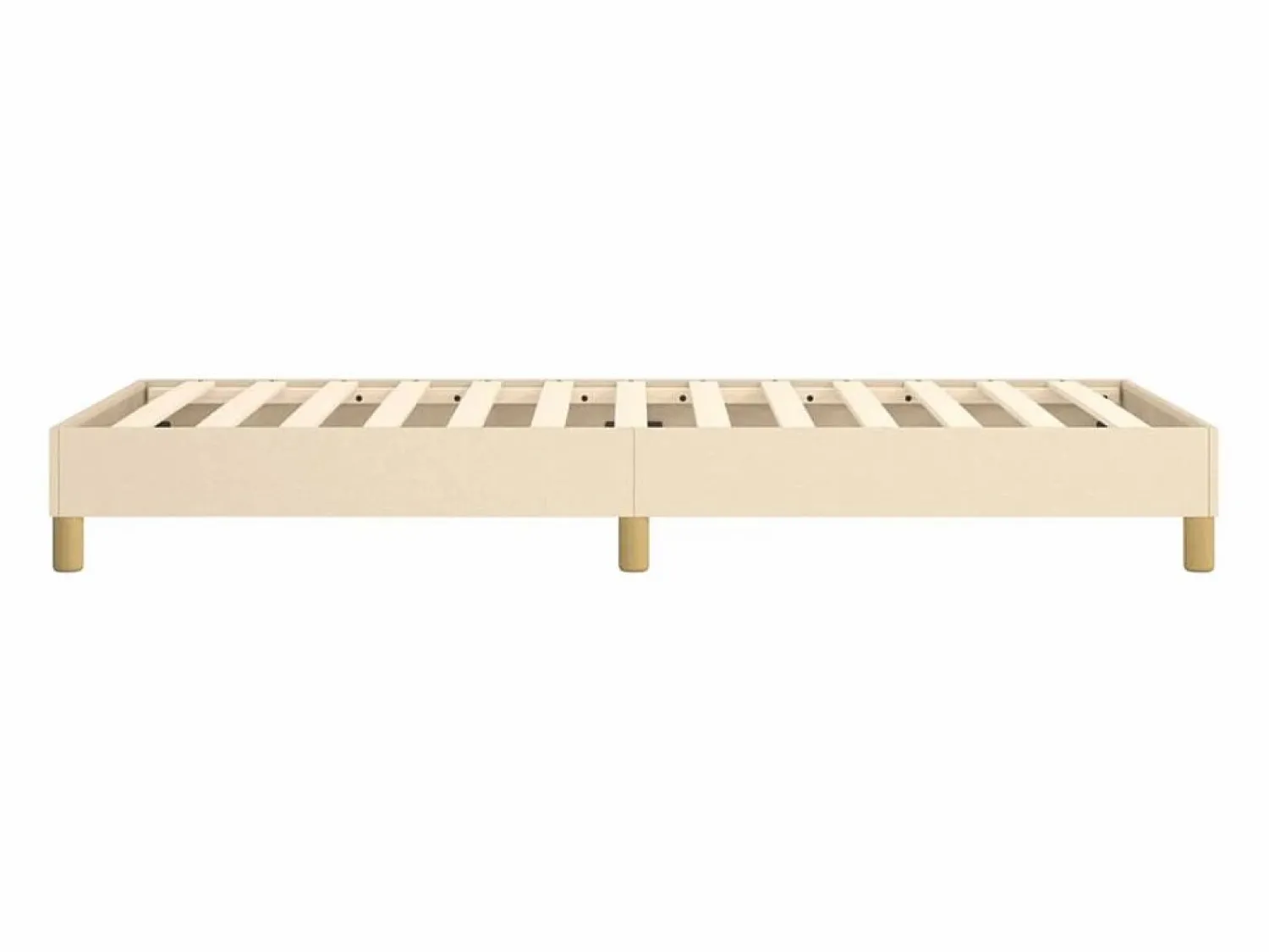 Clicnbuy Estructura de cama box spring tela color crema 90x200 cm