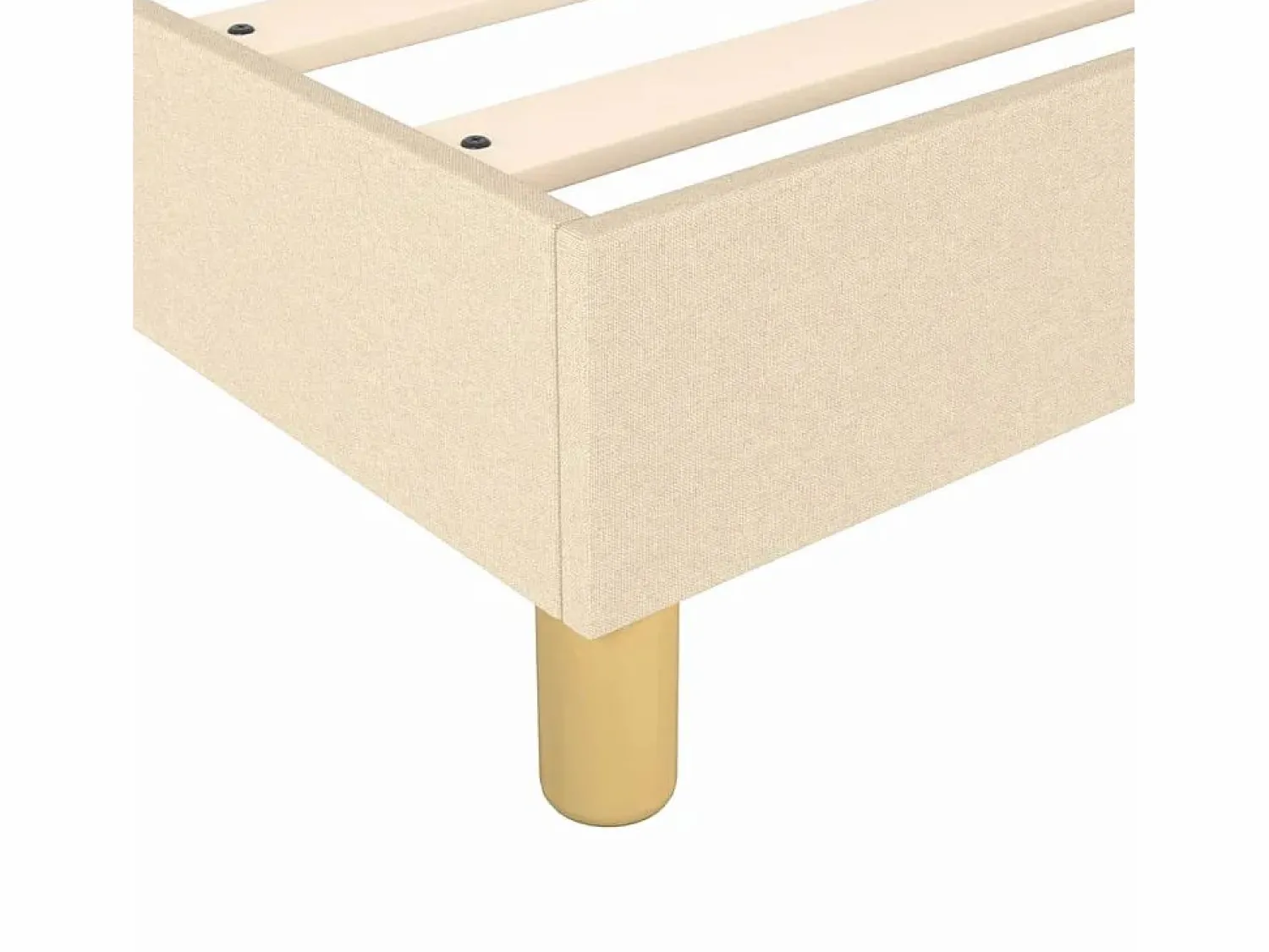 Clicnbuy Estructura de cama box spring tela color crema 90x200 cm