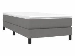 Clicnbuy Estructura de cama box spring tela gris oscuro 90x190 cm