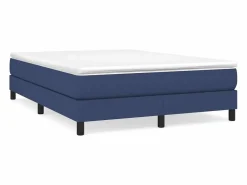 Discount Estructura de cama box spring tela azul 140x190 cm Somier - 140X190Cm
