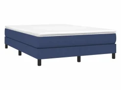 Discount Estructura de cama box spring tela azul 140x190 cm Somier - 140X190Cm