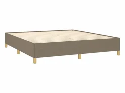 Online Estructura de cama box spring tela gris taupe 180x200 cm Somier - 180X200Cm
