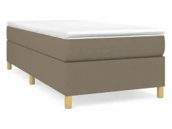 Clicnbuy Estructura de cama box spring tela gris taupe 90x190 cm