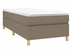 Clicnbuy Estructura de cama box spring tela gris taupe 90x190 cm