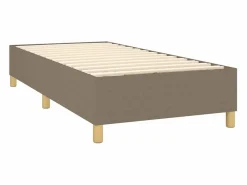 Clicnbuy Estructura de cama box spring tela gris taupe 90x190 cm