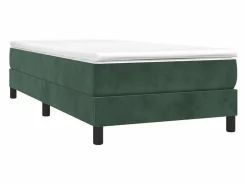 New Clicnbuy Estructura de cama box spring terciopelo verde oscuro 90x200 cm