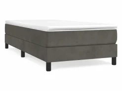 Clicnbuy Estructura de cama box spring terciopelo gris oscuro 100x200 cm