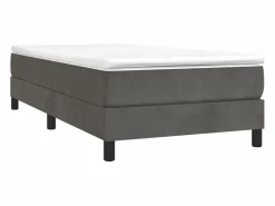Clicnbuy Estructura de cama box spring terciopelo gris oscuro 100x200 cm