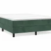 Clicnbuy Estructura de cama box spring terciopelo verde oscuro 140x190cm