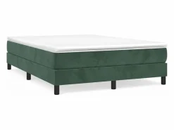 Clicnbuy Estructura de cama box spring terciopelo verde oscuro 140x190cm