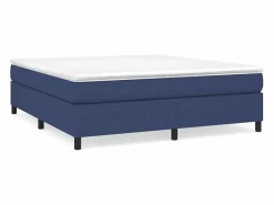 New Estructura de cama box spring tela azul 180x200 cm Somier - 180X200Cm