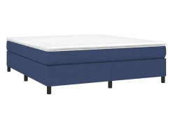 New Estructura de cama box spring tela azul 180x200 cm Somier - 180X200Cm